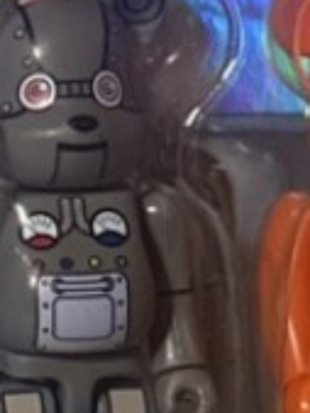 Bearbrick 100% Gray Tin Robot - Medicom Toy - Loose Figure